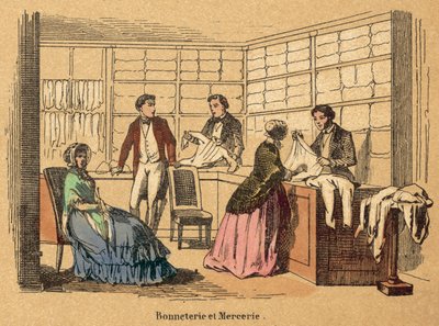 Bomull (färgad gravyr) av French School