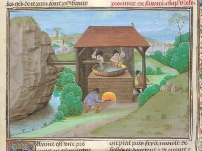 Bomull Augustus V, f.363 Saltbod med panna och ugn, illustration från 