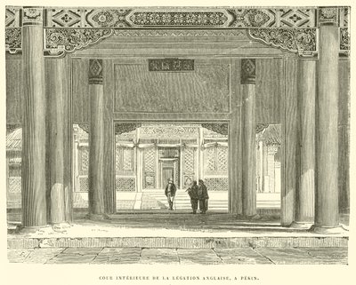 Cour Interieure de la Legation Anglaise, a Pekin (gravyr) av French School