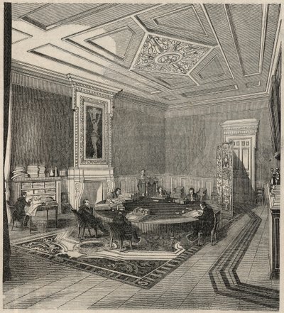 Revisionsrätten - kommittérum - Gravyr i "Tableau-de-Paris" av Edmond Texier 1852 av French School