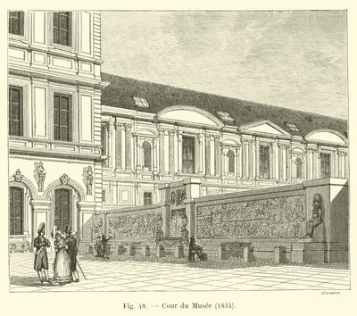 Museets innergård, 1834 av French School
