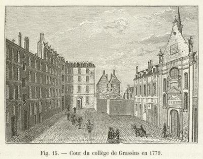 Gården till college of Grassins 1779 av French School