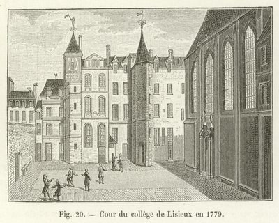 Gården till college i Lisieux 1779 av French School