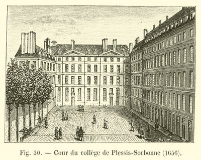 Gården till college i Plessis-Sorbonne, 1656 av French School