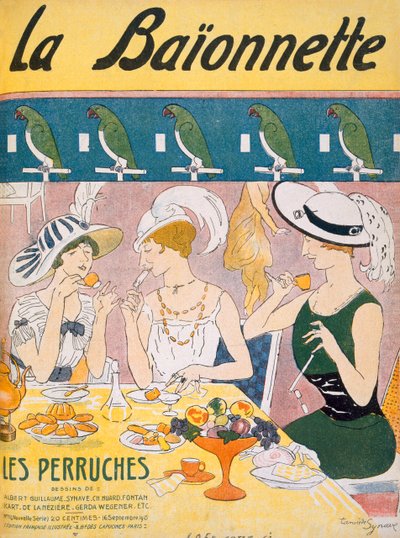 Omslagsillustration från La Baionnette magazine, 1914-18 av French School