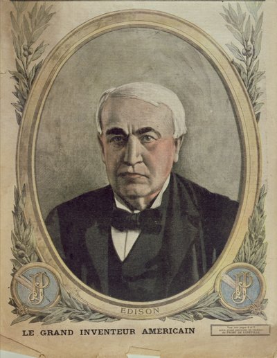 Omslagsillustration av Le Petit Journal föreställande Thomas Alva Edison, 1917 av French School
