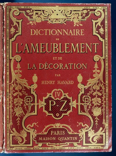 Omslag till Dictionary of Furniture and Decoration av French School