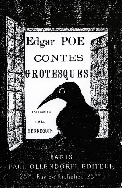Omslag till Contes Grotesques av Edgar Allan Poe, publicerad 1882 av French School