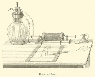 Crayon voltaique (gravyr) av French School