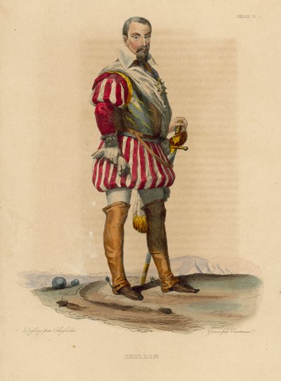 Crillon (färgad gravyr) av French School