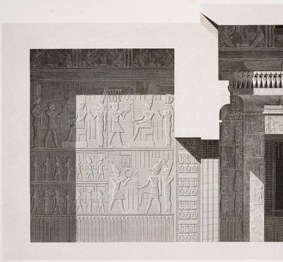 Tvärsnitt av det lilla södra templet, detalj, Karnaks tempelkomplex, Thebe, Luxor, Egypten av French School