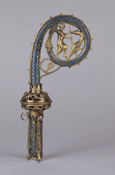 Crozier föreställer St. Michael som besegrar draken (guld och emalj) av French School