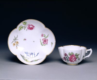 Kopp och fat, Vincennes, ca 1745-52 (porslin) av French School