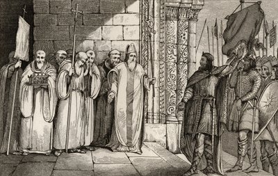 Dagobert (603-39) Ta ner fanan på St. Denis, från 