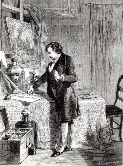 Daguerre upptäcker ljuskänsligheten hos silverjodid 1831 av French School