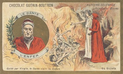 Dante Alighieri, känd som "Dante" (1265-1321), florentinsk poet, författare, tänkare och politiker, författare till "Helvete" av French School