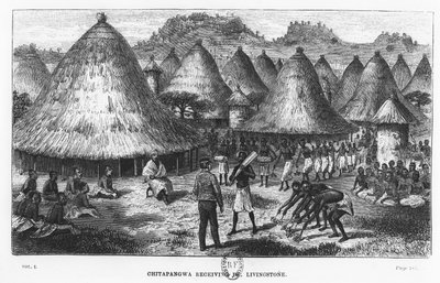 David Livingstone välkomnades i en by i området kring de stora sjöarna i Centralafrika av French School