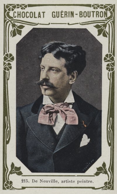 De Neuville, målare (färgat foto) av French School