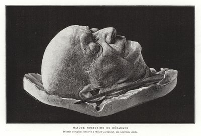 Dödsmask av Pierre-Jean de Beranger, fransk poet och låtskrivare av French School