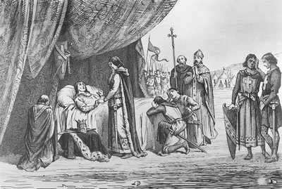 Ludvig IX:s död 1270 (gravyr) av French School