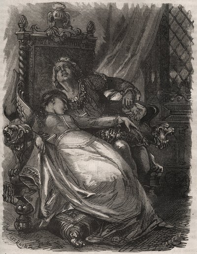 Paolo och Francescas död: Francesca Da Riminis fru (Francoise de Rimini av French School