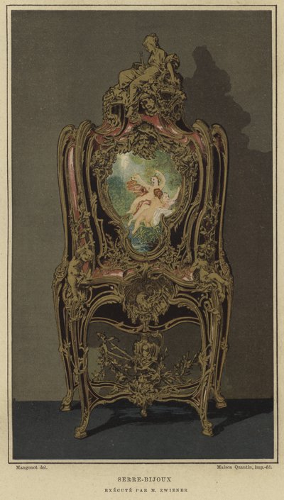 Dekorerad serre-bijoux av Joseph Emmanuel Zwiener, 1800-talet av French School