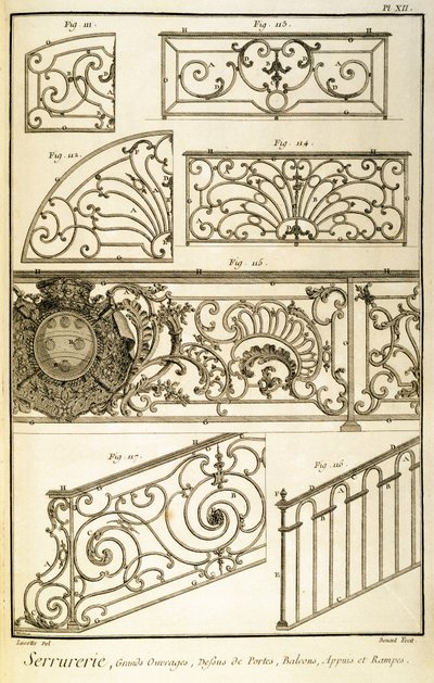 Dekorativa Ironwork, från Diderot