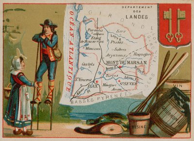 Department of Landes i södra Frankrike av French School