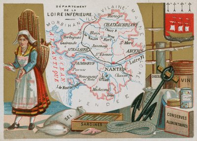 Department of Loire Inferior i västra Frankrike av French School