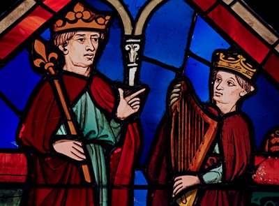 Föreställer David och Saul, ex Ste Chapelle, Bay B av French School