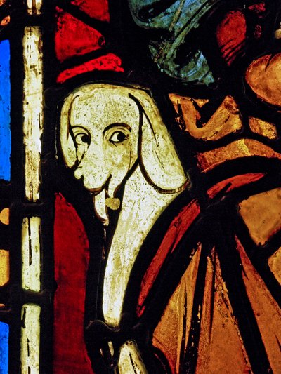 Föreställande en hund - i St Paul-panelen från Chapelle du Chateau, Rouen? av French School
