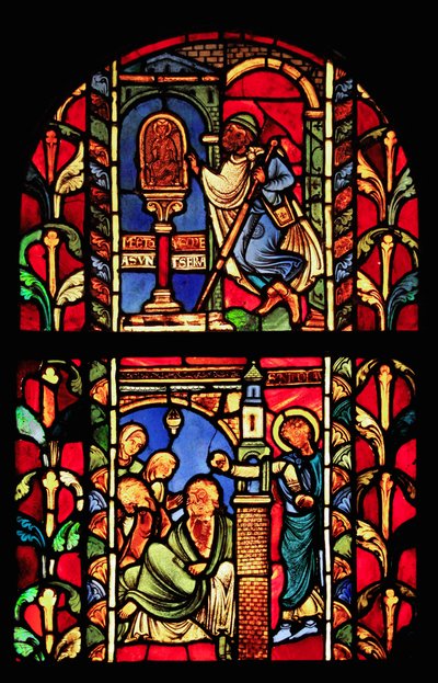 Föreställer St Nicholas-fönstret (fd Troyes-katedralen) av French School