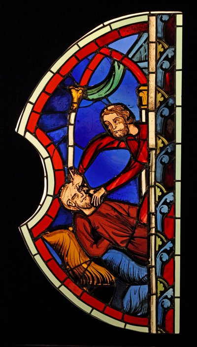 Visar förblindandet av Samson, ex Ste Chapelle, Bay K av French School