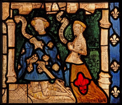 Avbildar två dörrar, ursprungligen från Church of Betton, Bretagne av French School