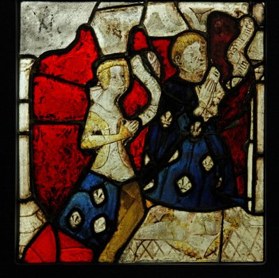 Avbildar två dörrar, ursprungligen från Church of Betton, Bretagne av French School