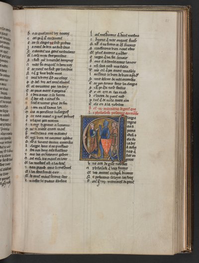 Av de III seder av människor som filosofen ställde till världen, från Aldobrandino av Siena, The Regime of the Body; Gautier av Metz, The Image of the World, Sloane 2435 f.85 av French School