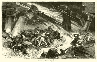 Destruction de Sodome (gravyr) av French School
