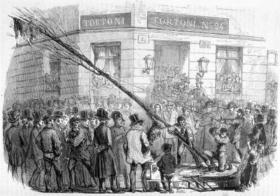 Förstörelse av frihetsträd (feb.-mars 1850) - i "Contemporary History of France", Hachette, Paris av French School