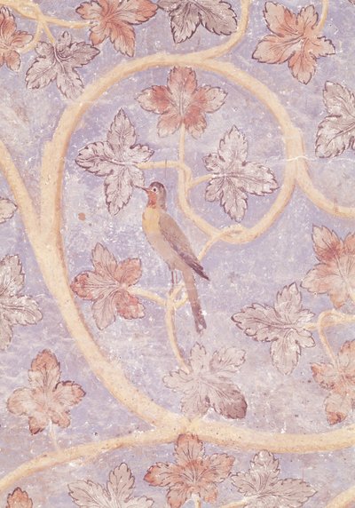 Detalj av en fågel, från väggdekorationen i påvarnas sovrum, ca 1334-62 (se även 154784) av French School
