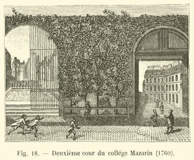 Andra innergården till Mazarin College, 1760 av French School