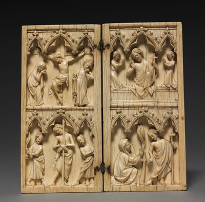 Diptyk: Scener från Kristi lidande och livet efter detta, ca 1330-1350 av French School