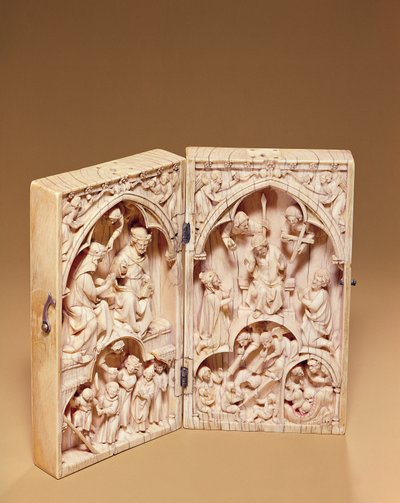 Diptyk med Jungfruns kröning och den sista domen, c.1260-70 av French School