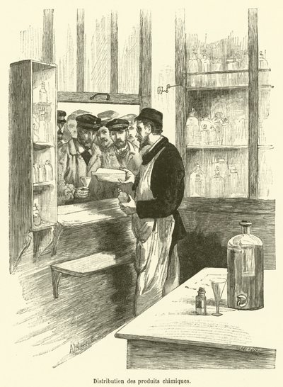Distribution av kemiska produkter (gravyr) av French School