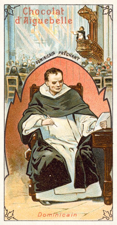 Dominikanermunk (chromolitho) av French School