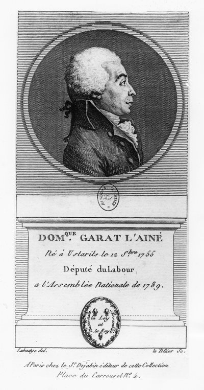 Dominique-Joseph, greve av Garat (gravyr) av French School