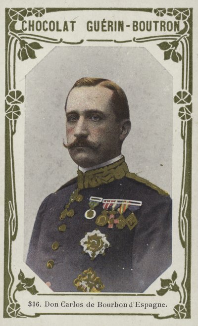 Don Carlos de Bourbon dEspagne (färgad bild) av French School