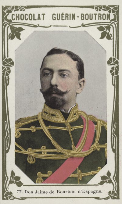 Don Jaime de Bourbon dEspagne (färgad bild) av French School