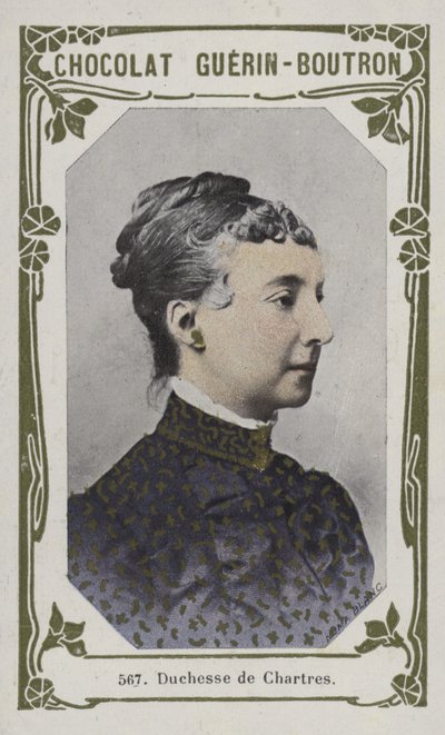 Hertiginnan av Chartres (färgad bild) av French School