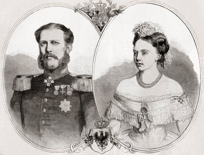 Hertig Vilhelm av Mecklenburg-Schwerin och hans hustru prinsessan Frederica Wilhelmina Louise Elisabeth Alexandrine av Preussen, från 