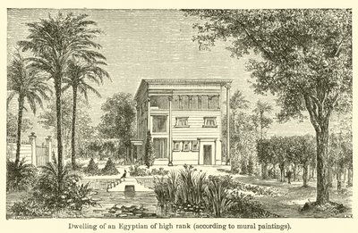 Bostad för en egyptier av hög rang, enligt väggmålningar (gravyr) av French School